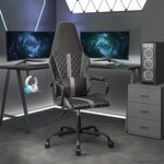 vidaXL Chaise de jeu Noir et gris Similicuir