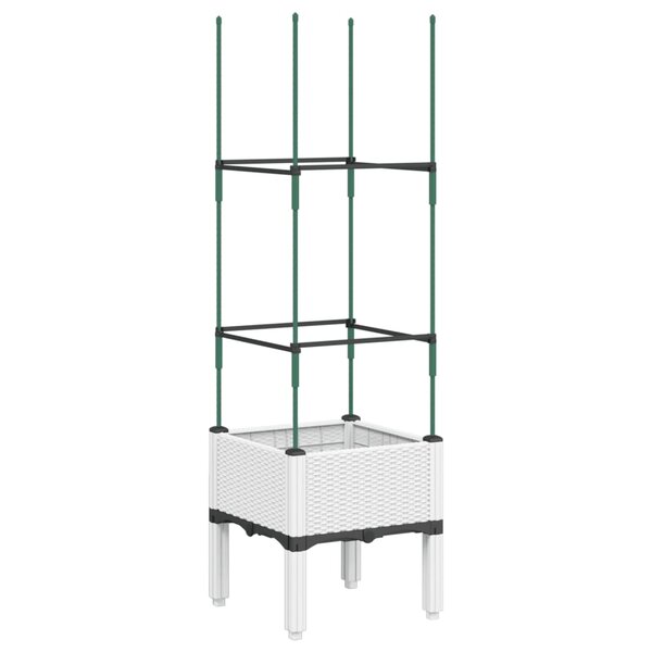 vidaXL Jardinière avec treillis blanc 40x40x142 5 cm PP