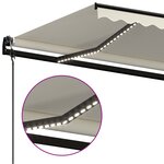 vidaXL Auvent automatique avec capteur de vent et LED 500x350 cm Crème