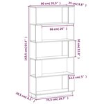vidaXL Bibliothèque/Séparateur de pièce Gris 80x25x163 5 cm Pin massif