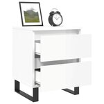 vidaXL Tables de chevet 2 Pièces blanc brillant 40x35x50 cm