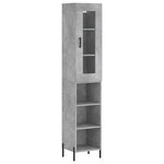 vidaXL Buffet haut Gris béton 34 5x34x180 cm Bois d'ingénierie