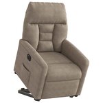 vidaXL Fauteuil inclinable électrique taupe tissu microfibre