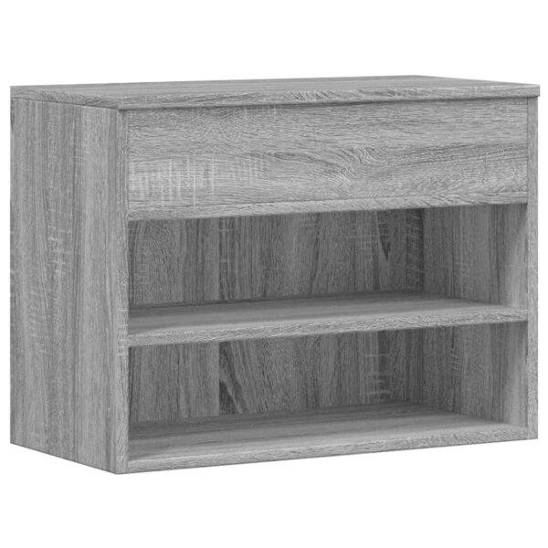 vidaXL Banc à chaussures Sonoma gris 60x30x45 cm Bois d'ingénierie