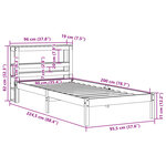 vidaXL Cadre de lit avec tête de lit sans matelas cire marron 90x200cm