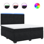 vidaXL Sommier à lattes de lit et matelas Noir 200x200 cm Velours