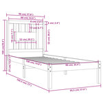 vidaXL Cadre de lit Noir Bois massif 90x190 cm Simple