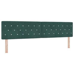 vidaXL Tête de lit LED avec bandes LED Vert foncé 200 cm Velours