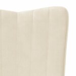 vidaXL Chaise à bascule avec repose-pied Blanc crème Velours