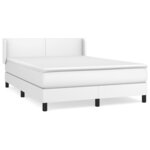 vidaXL Sommier à lattes de lit avec matelas Blanc 140x190cm Similicuir
