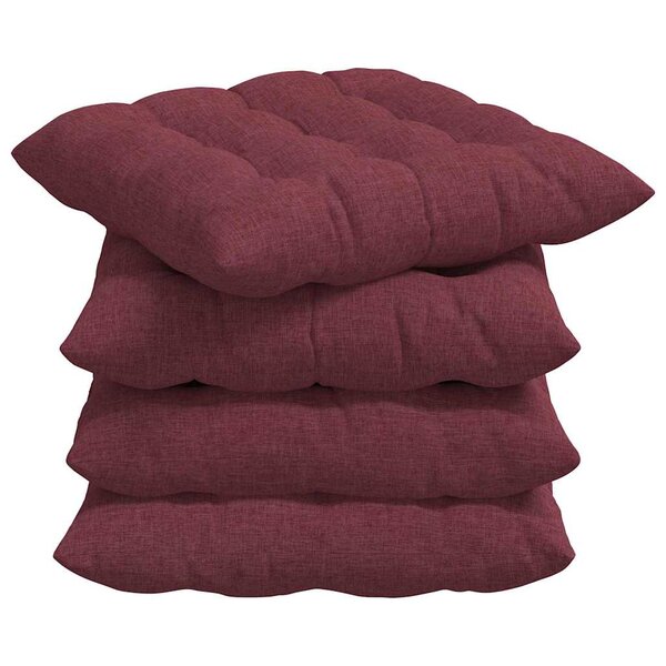 vidaXL Coussins de siège 2 Pièces Bordeaux 40 x 40 x 6 cm tissu