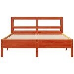 vidaXL Cadre de lit sans matelas cire marron 135x190cm bois pin massif