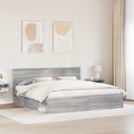 vidaXL Cadre de lit Gris Sonoma 200 x 200 cm Pin massif