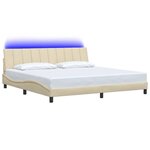 vidaXL Cadre de lit sans matelas Hanko crème 200x200 cm tissu