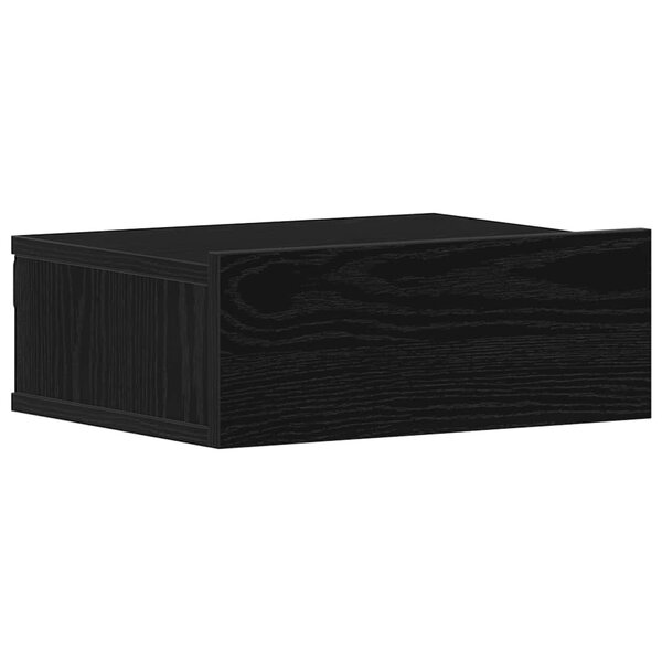 vidaXL Table de chevet flottante en chêne noir 40 x 32 x 15 cm bois d'ingénierie