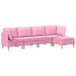 vidaXL Canapé modulaire avec rangement 5 Pièces Rose Tissu