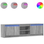 vidaXL Meuble TV avec LED sonoma gris 180x34x50 cm bois d'ingénierie