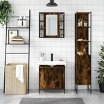 vidaXL Ensemble d'armoires de salle de bain 3 Pièces chêne fumé