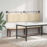 vidaXL Tête de lit suspendue Avec lumière LED Crème Tissu