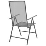 vidaXL Chaises empilables de jardin lot de 2 Acier Gris