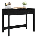 vidaXL Bureau avec tiroirs Noir 100x50x78 cm Bois massif de pin