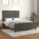 vidaXL Cadre de lit avec tête de lit Gris foncé 140x200 cm Velours