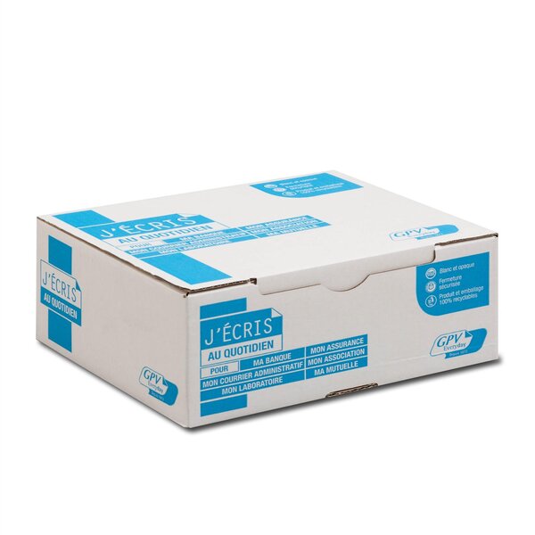 GPV - Boite de 500 Enveloppes - Format Carré (150x150 mm), sans fenêtre, qualité papier blanc : 120 g/m2
