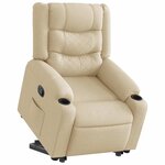 vidaXL Fauteuil inclinable Crème Tissu