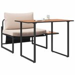 vidaXL Mobilier de Patio en Acier 2 pc Taupe Acier