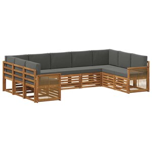vidaXL Ensemble de canapés d'extérieur 7 pc Naturel et Anthracite
