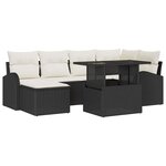 vidaXL Ensemble de canapé de jardin 7 Pièces Noir Poly rotin