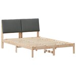 vidaXL Cadre de lit avec tête de lit marron et gris foncé 160 x 200 cm