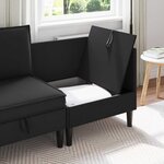 vidaXL Canapé d'angle avec rangement Noir Velours
