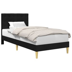 vidaXL Cadre de lit avec tête de lit Noir 100 x 200 cm Tissu