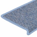 vidaXL Tapis d'escalier autocollants 15 Pièces 65x21x4 cm Bleu
