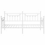 vidaXL Cadre de lit de jour avec tête de lit Blanc 107 x 203 cm Acier