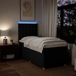 vidaXL Sommier à lattes de lit avec matelas Noir 90x200 cm Tissu