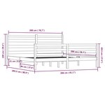 vidaXL Cadre de lit Bois de pin massif 200x200 cm Gris