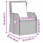 vidaXL Banc de jardin avec coussin 2 Pièces Noir Poly rotin