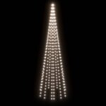 vidaXL Sapin de Noël sur mât de drapeau 310 LED Blanc froid 300 cm
