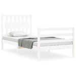 vidaXL Cadre de lit sans matelas blanc bois massif
