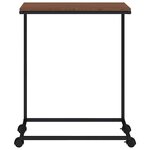 vidaXL Table d'appoint avec roues noir 55x35x70 cm bois d'ingénierie