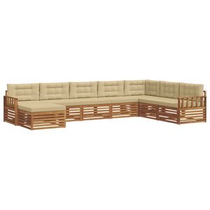 vidaXL Ensemble de canapés d'extérieur 8 Pièces Naturel et Beige