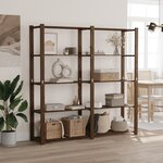 vidaXL Support de rangement à 5 niveaux marron 170x38x170 cm bois pin
