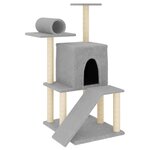 vidaXL Arbre à chat avec griffoirs en sisal gris clair 110 5 cm