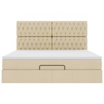 VidaXL Cadre de lit ottoman avec matelas crème 180x200 cm tissu