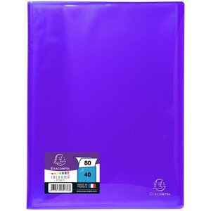 EXACOMPTA - Protege documents soudé - 21 x 29,7 - 80 vues - Pochettes crital lisses - Bleu turquoise