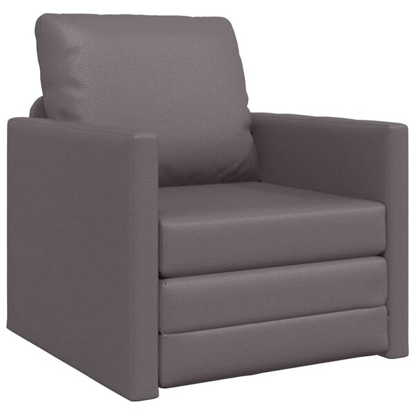 vidaXL Sofa Lit de Sol avec coussin Gris 74 x 77 x 81 cm Faux cuir