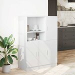 vidaXL Ensemble d'armoires de cuisine 2 Pièces blanc bois d'ingénierie