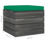 vidaXL Repose-pied palette de jardin avec coussin Bois de pin